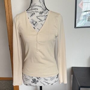 J. Crew Factory Beige Long Sleeve Top